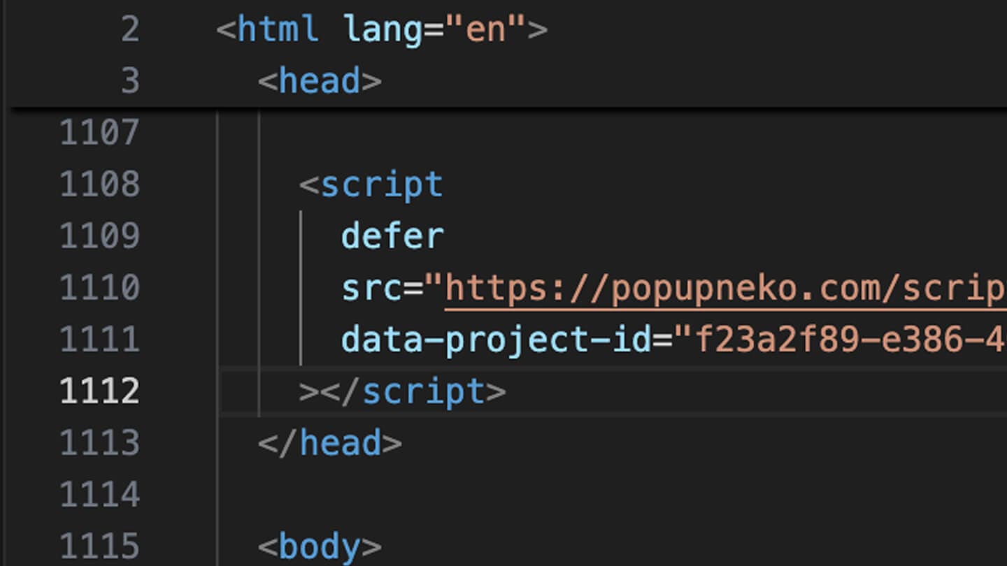 Install the PopupNeko script for Lemon Squeezy notifications