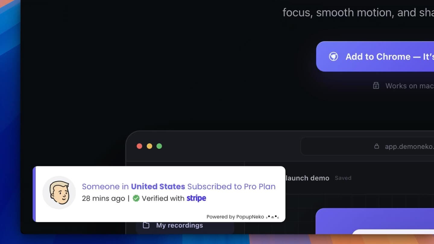 Grow More Sales with PopupNeko social proof popups | PopupNeko