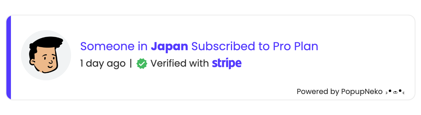 Verified social proof popup and sales notification by PopupNeko